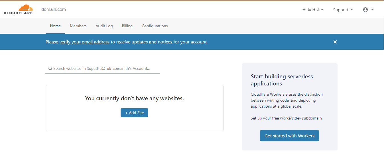 สอนเชื่อม Cloudflare เข้ากับเว็บไซต์ 1