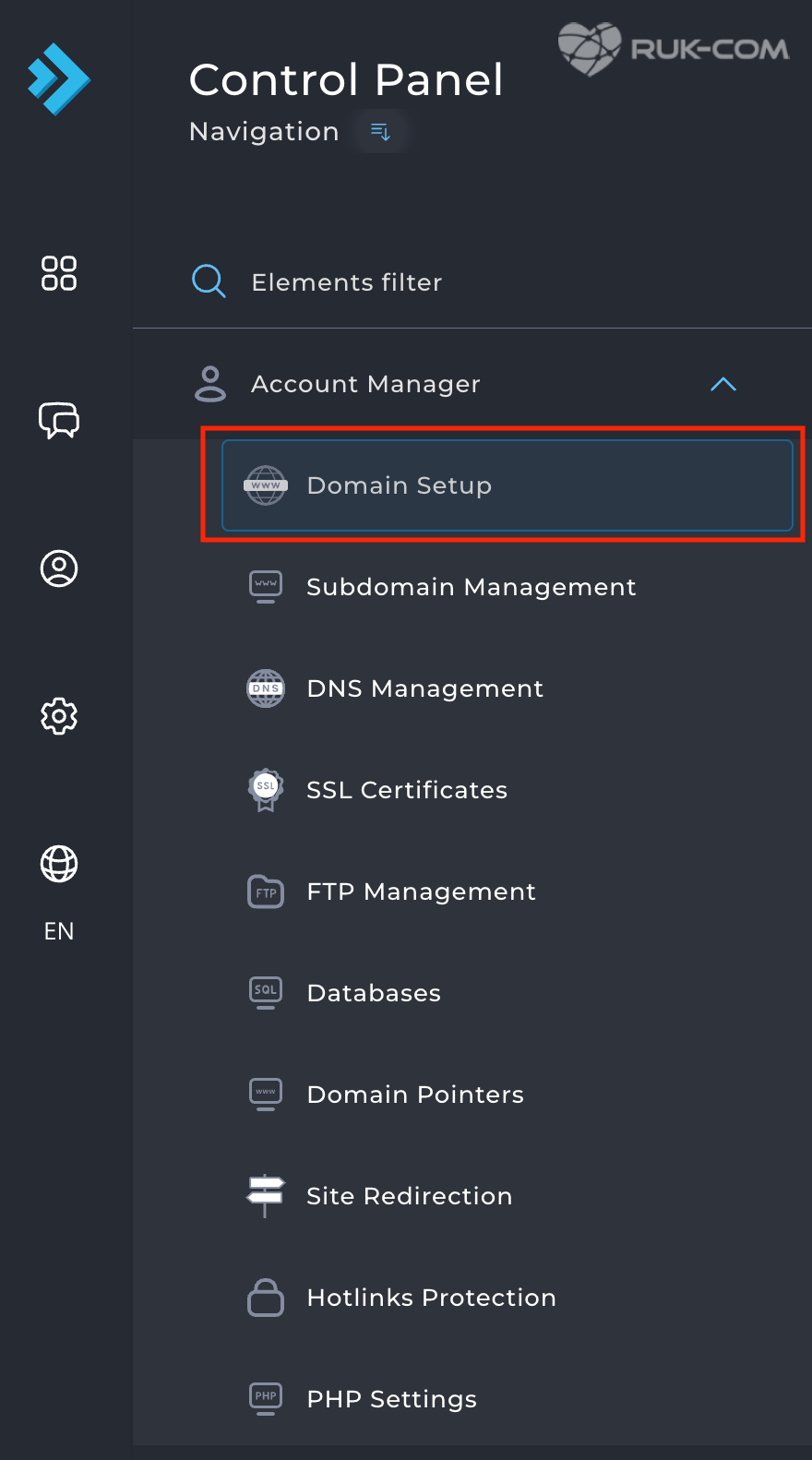 Domain Setup EVO